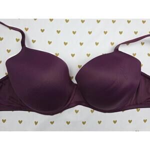 Victorias Secret PINK Maroon 34DD Wear Everywhere Lightly Lined T Shirt bra